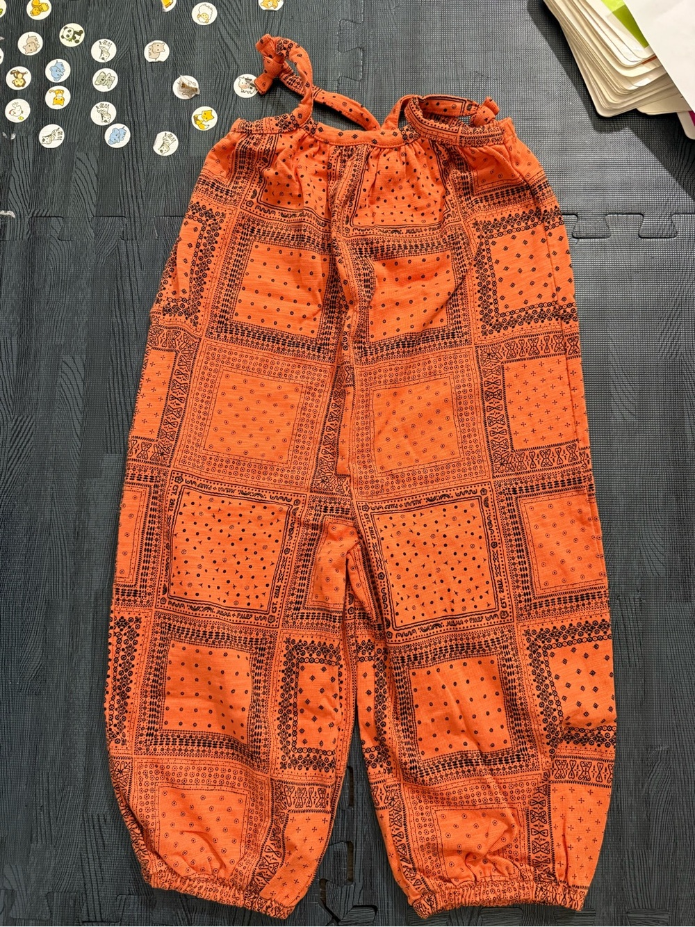 Misha & Puff kids Orange overall jumper